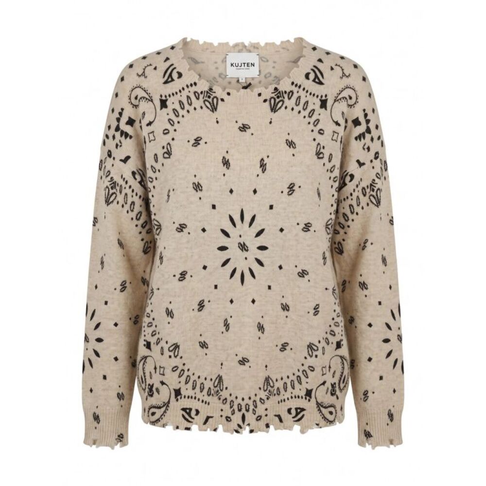 Kujten Women `Mela Bandana` Round Neck Sweater